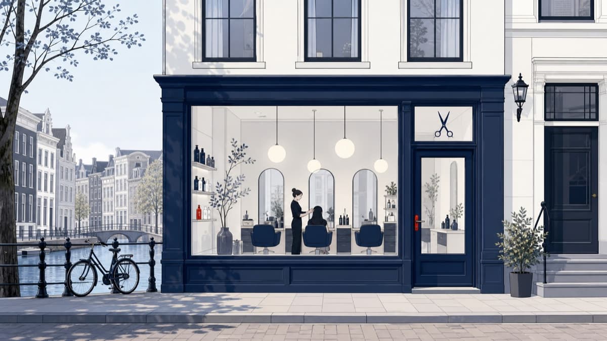 Kappers aan het werk in de salon